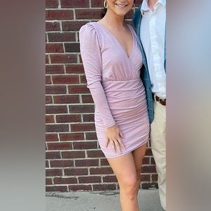 Hello Molly One-Sleeve Lilac Dress